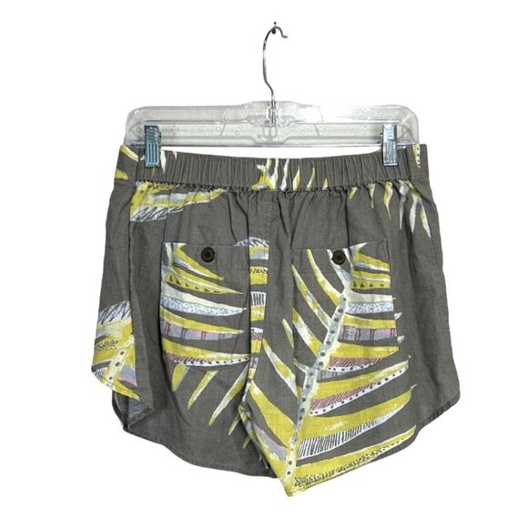 Patagonia Women's Leafy Tie Shorts Tropical Print Hemp Blend Size M - Picture 2 of 7